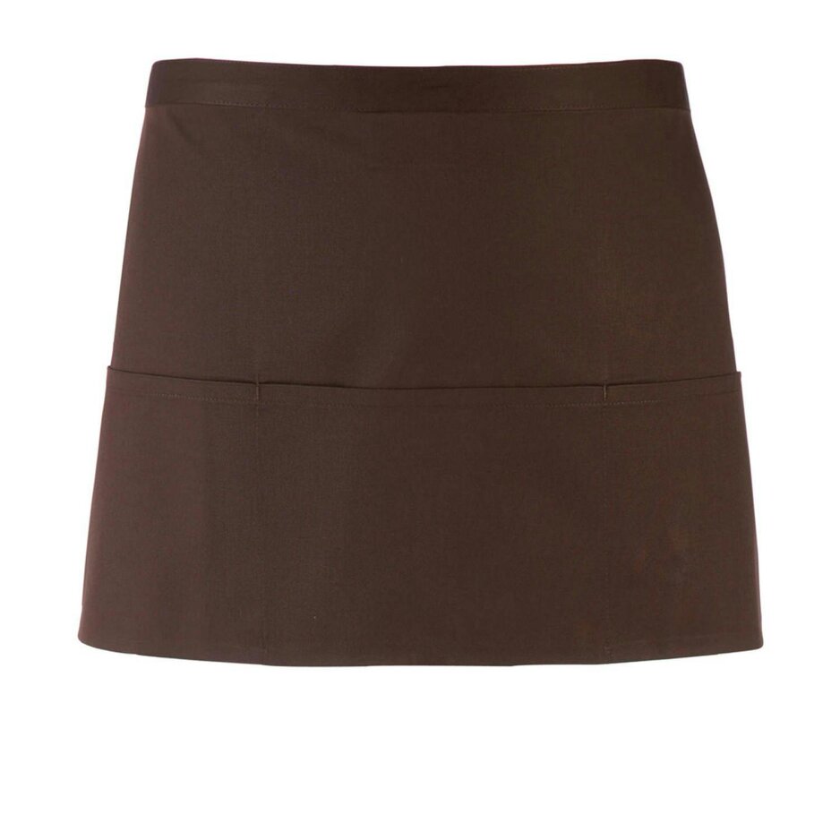 Premier Colours 3 Pocket Short Apron - Brown - One Size - Brown
