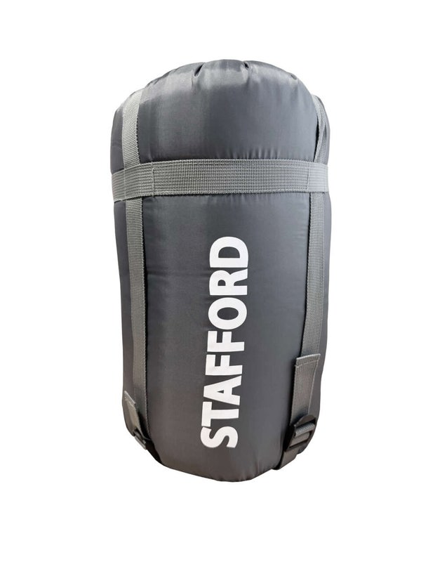 A white background image of the OLPRO X Stafford Sleeping bag grey in it