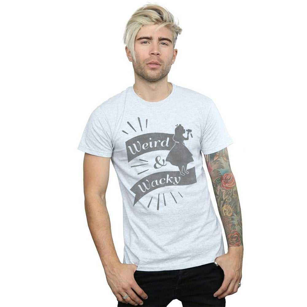 Disney Mens Alice In Wonderland Weird And Wacky T-Shirt - Sports Grey