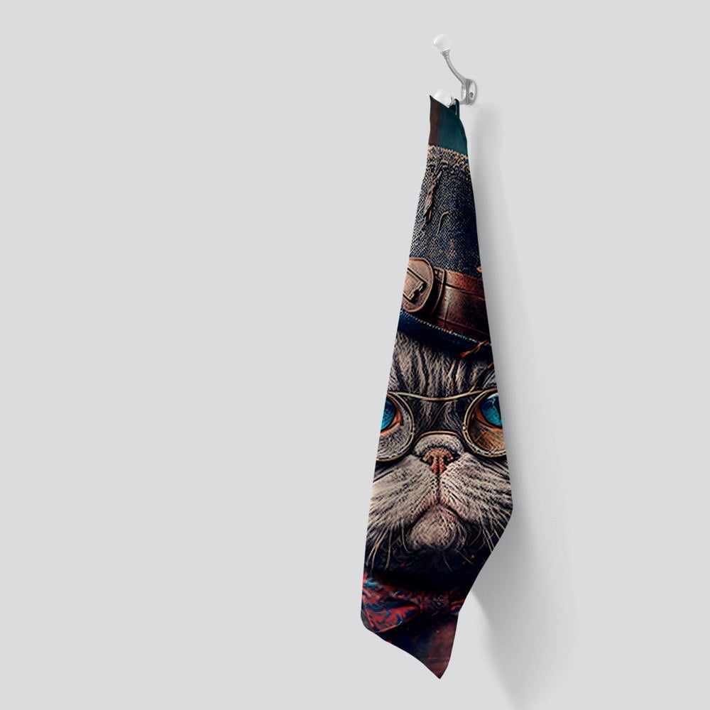 Warren Reed British Shorthair Cat Splashart Tea Towel