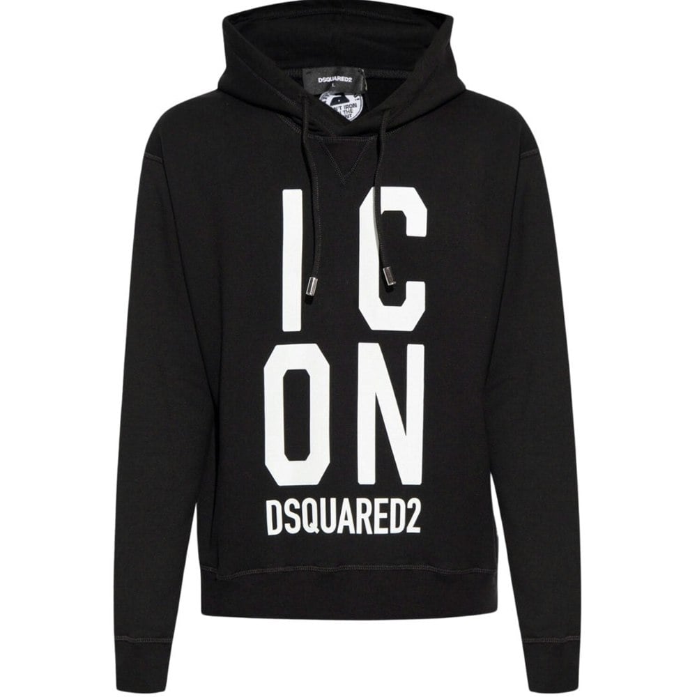 Dsquared2 Large Bold Icon Logo Hoodie - Black