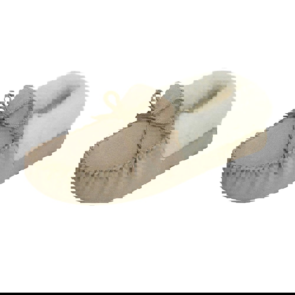 Eastern Counties Leather Women's Soft Sole Wool Lined Moccasins - Camel