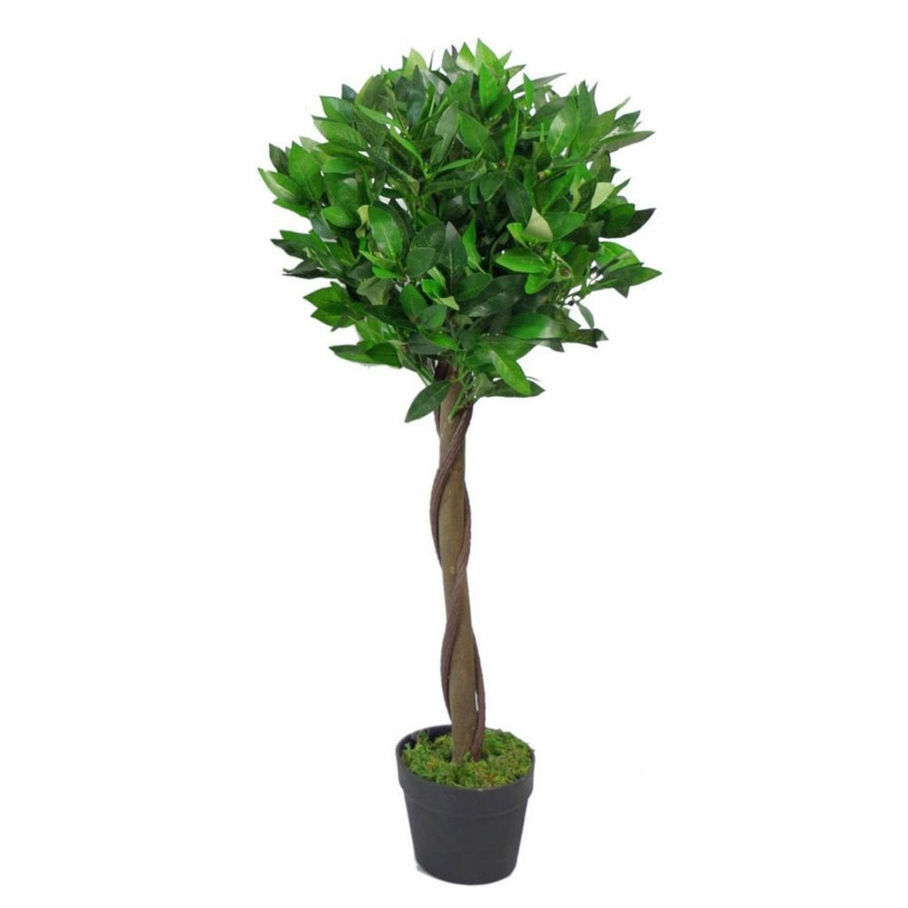 Leaf 90cm Leaf Design UK Artificial Realistic Bay Laurel Topiary Ball Tree