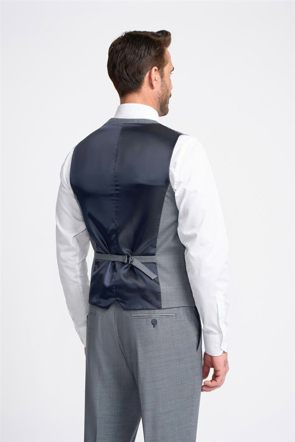 House of Cavani Bond Puppy Tooth Waistcoat - Grey