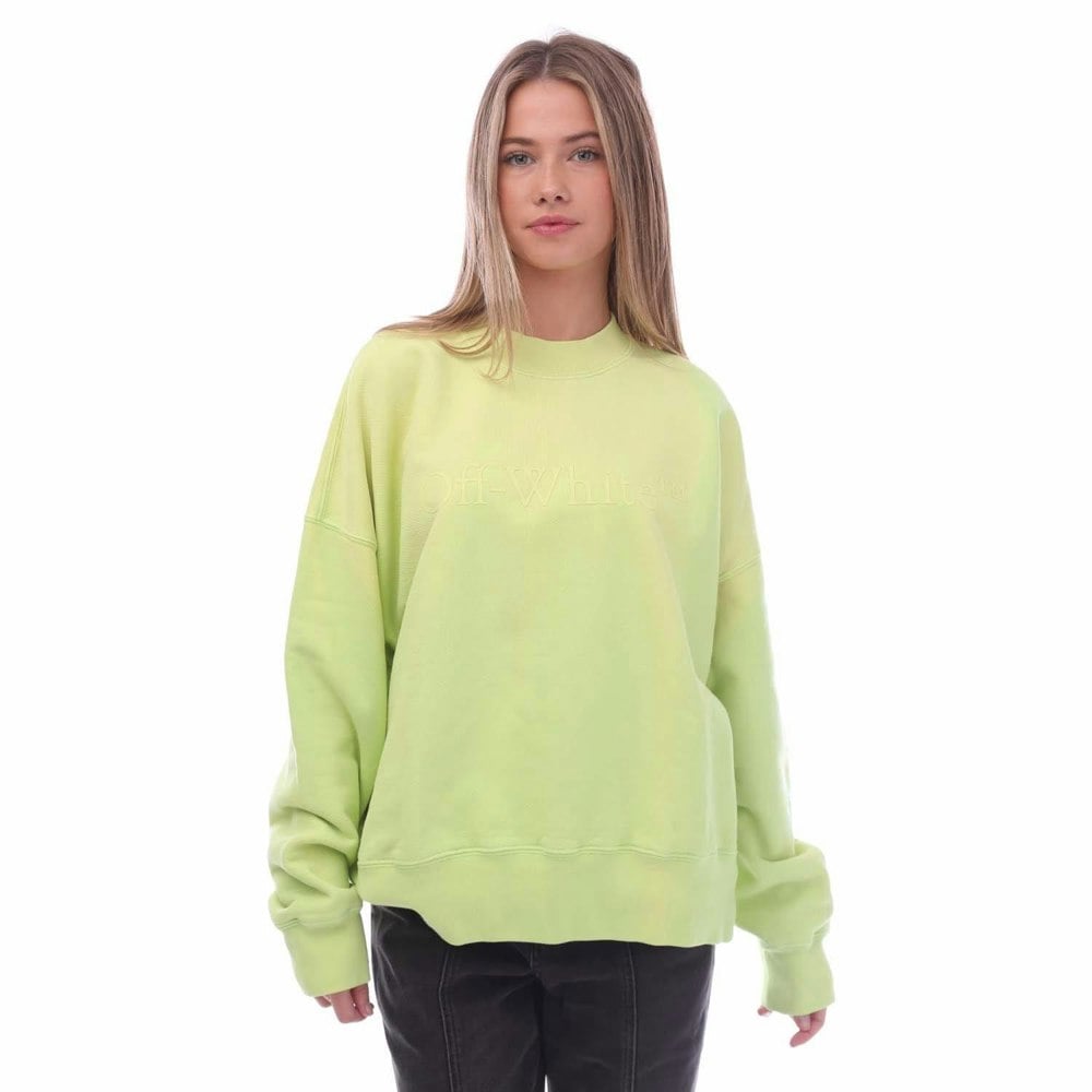 Off-White Womens Laundry Over Crew Neck Sweatshirt - Yellow