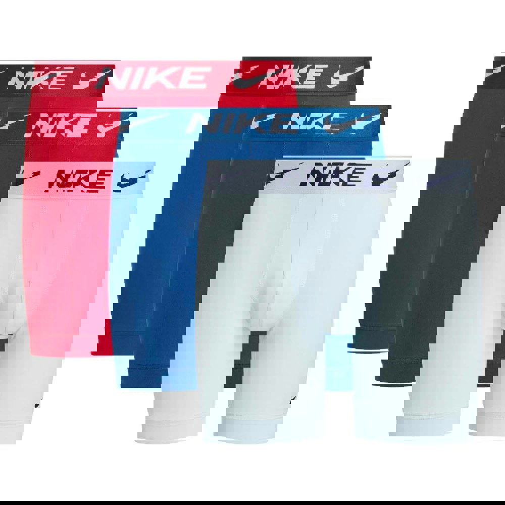 Nike Mens Essential Micro Dri-FIT Boxer Shorts (Pack of 3) - White/Blue/Red