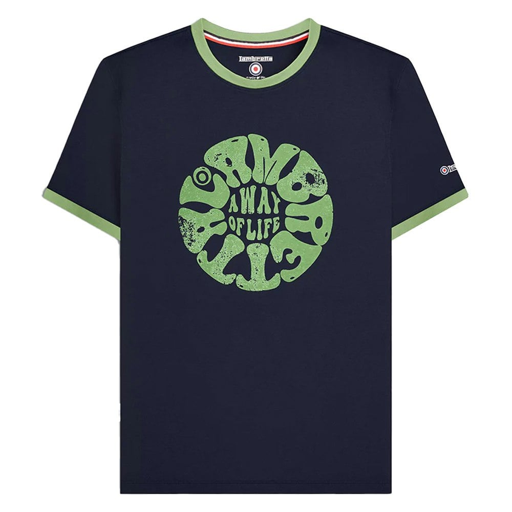 Lambretta Mens SS24 Ringer Festival T-Shirt - Navy