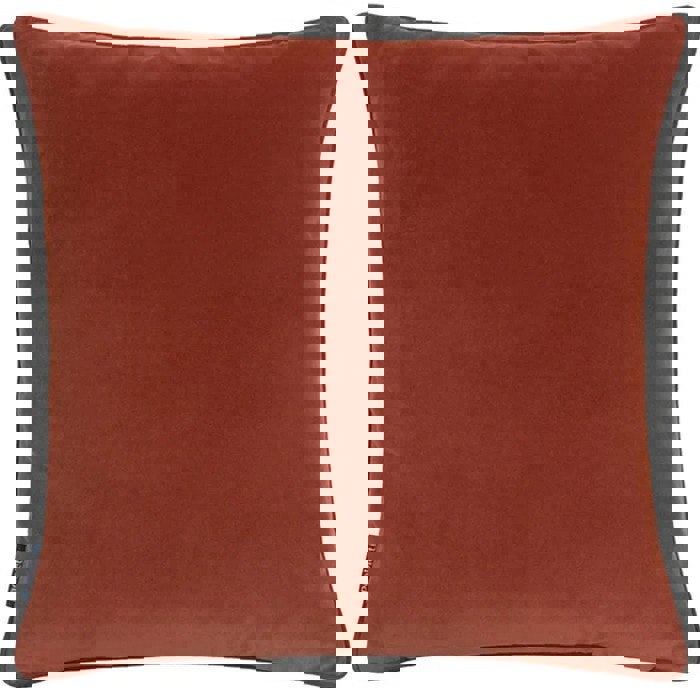 Paoletti Tayanna Velvet Metallic Cushion Cover - Brick Red