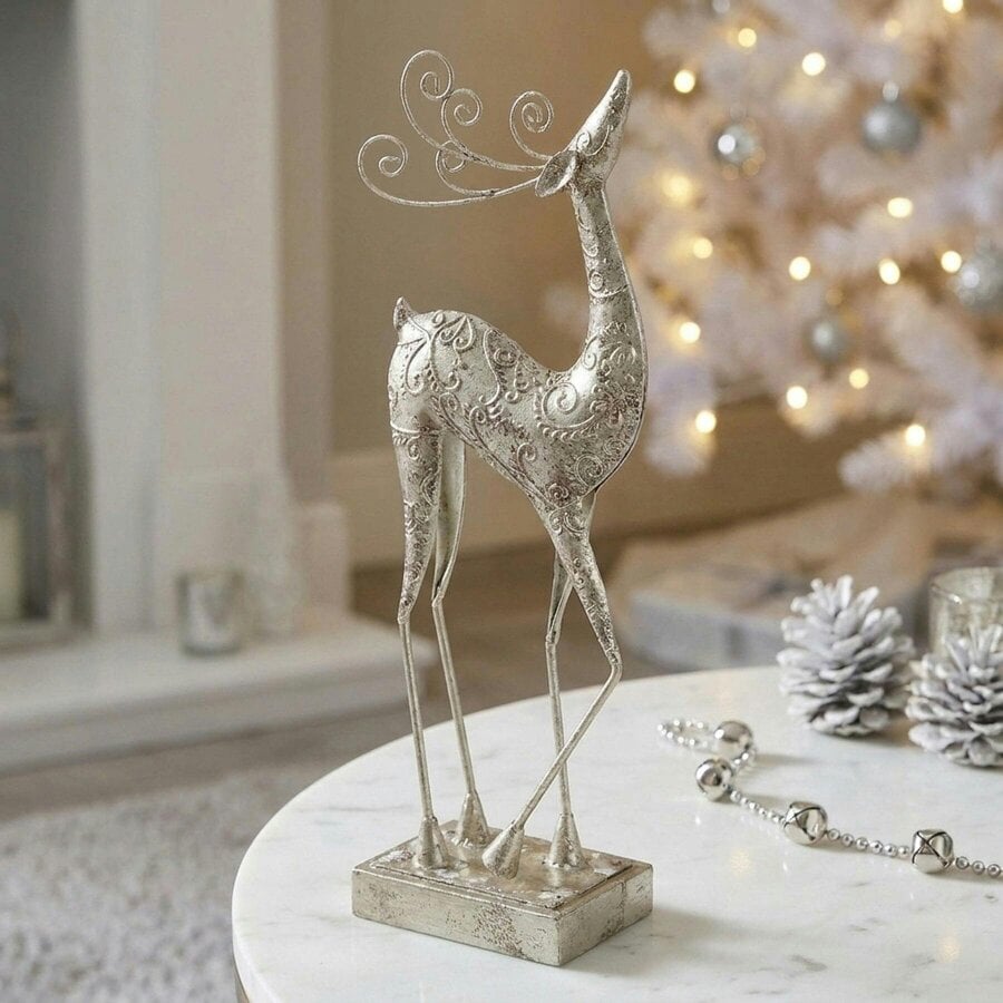 Garden Greatness Sculpted Metal Standing Reindeer Ornament