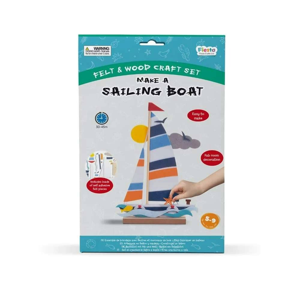Fiesta Crafts Felt & Wood Craft - Make A Sailing Boat