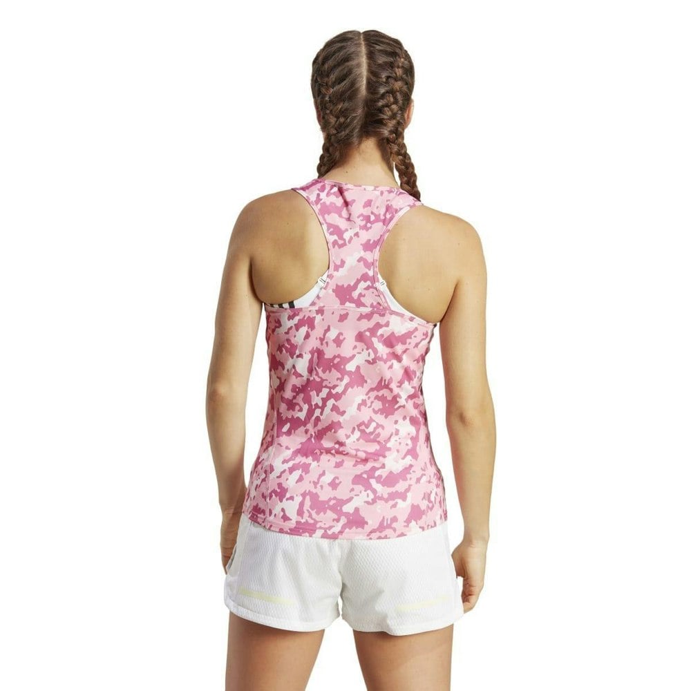 Adidas Womens Own The Run Camo Running Tank Top - Pink