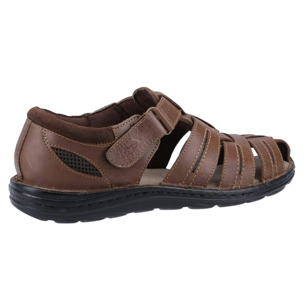 Hush Puppies Mens Albert Fisherman Leather Sandals - Tan