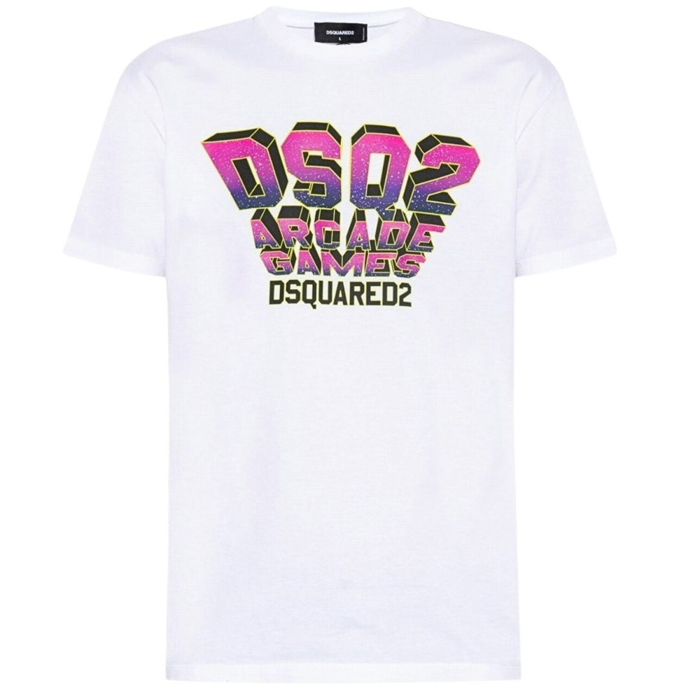 Dsquared2 Space Invaders Logo Cool Fit T Shirt - White