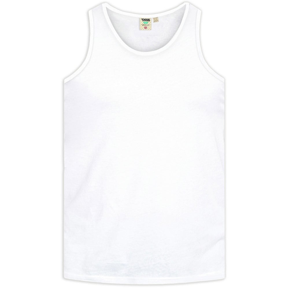 Duke Mens D555 Fabio Kingsize Tank Top - White