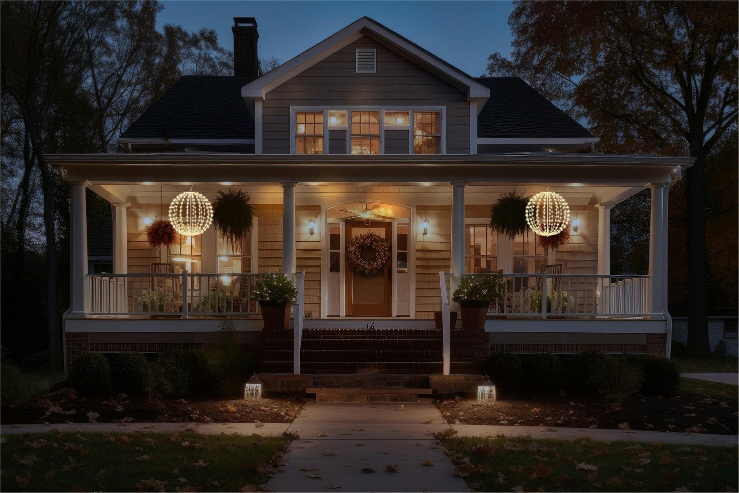 Scotts of Stow Xmas Haus Pre Lit LED Sphere with Micro LEDs 5m Lead Timer Power Supply