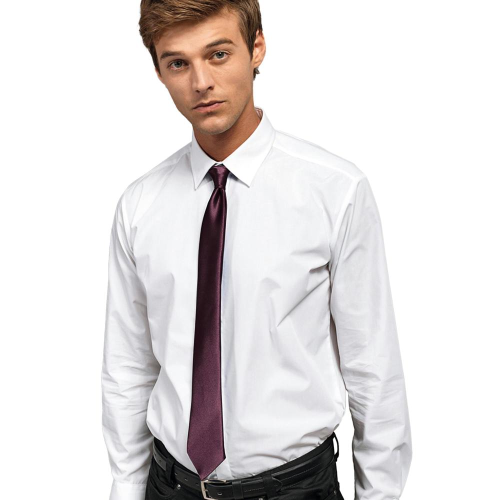 Premier Colours Mens Satin Clip Tie - Aubergine