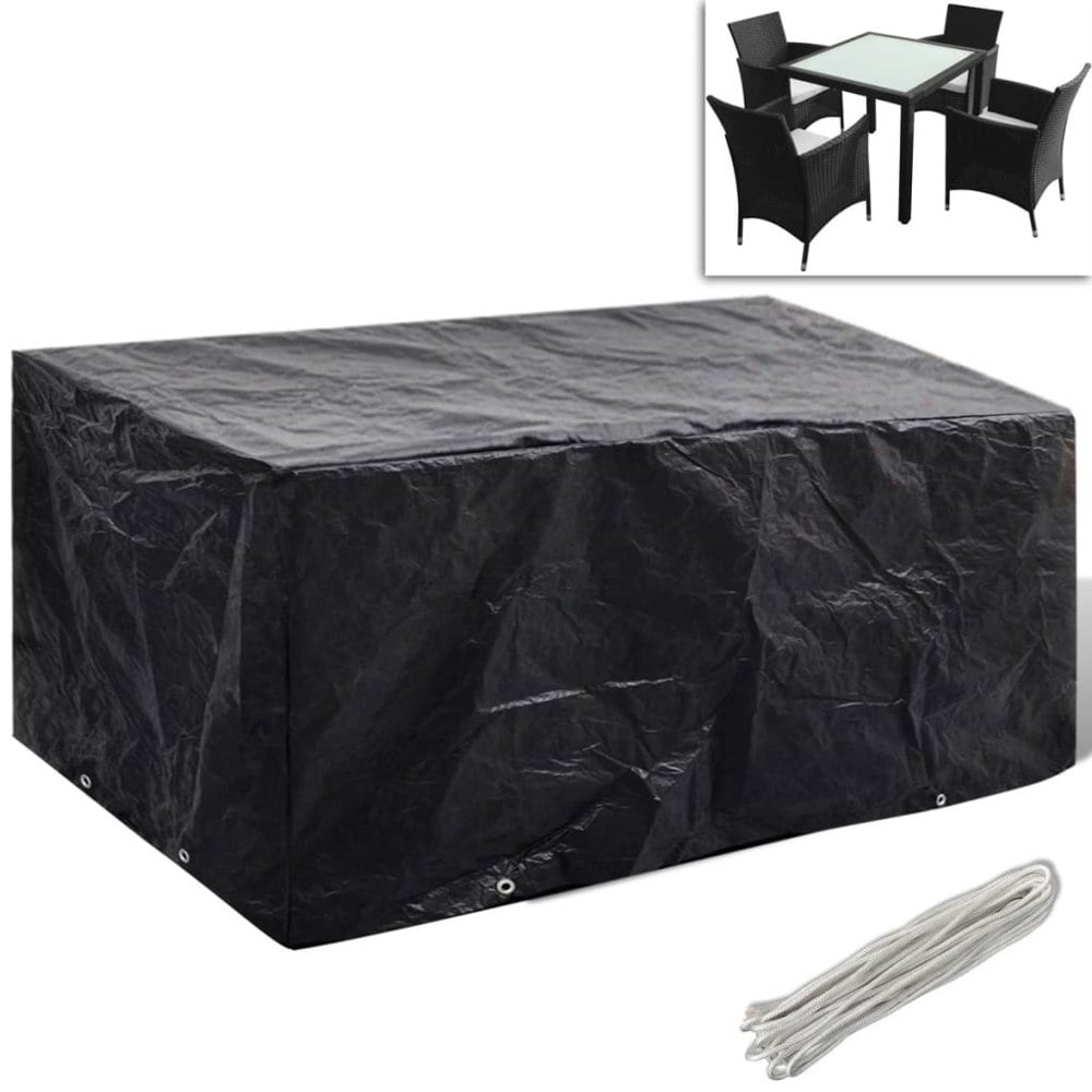 Berkfield Garden Furniture Cover 4 Person Poly Rattan Set 8 Eyelets 180 x 140cm