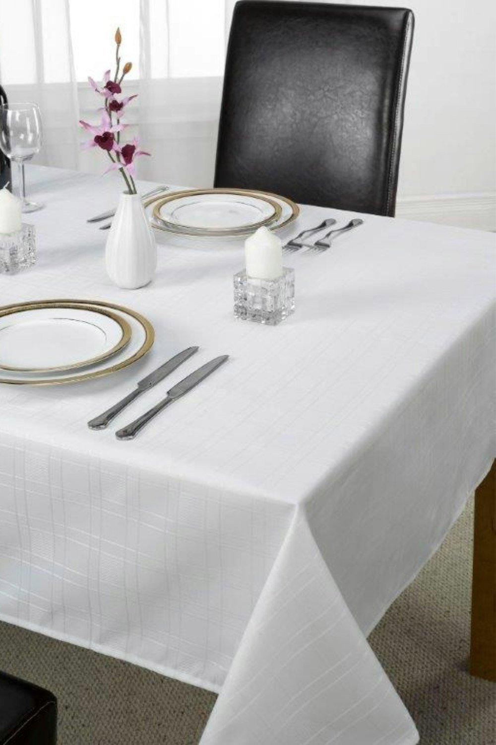 Emma Barclay Chequers Tablecloths - White