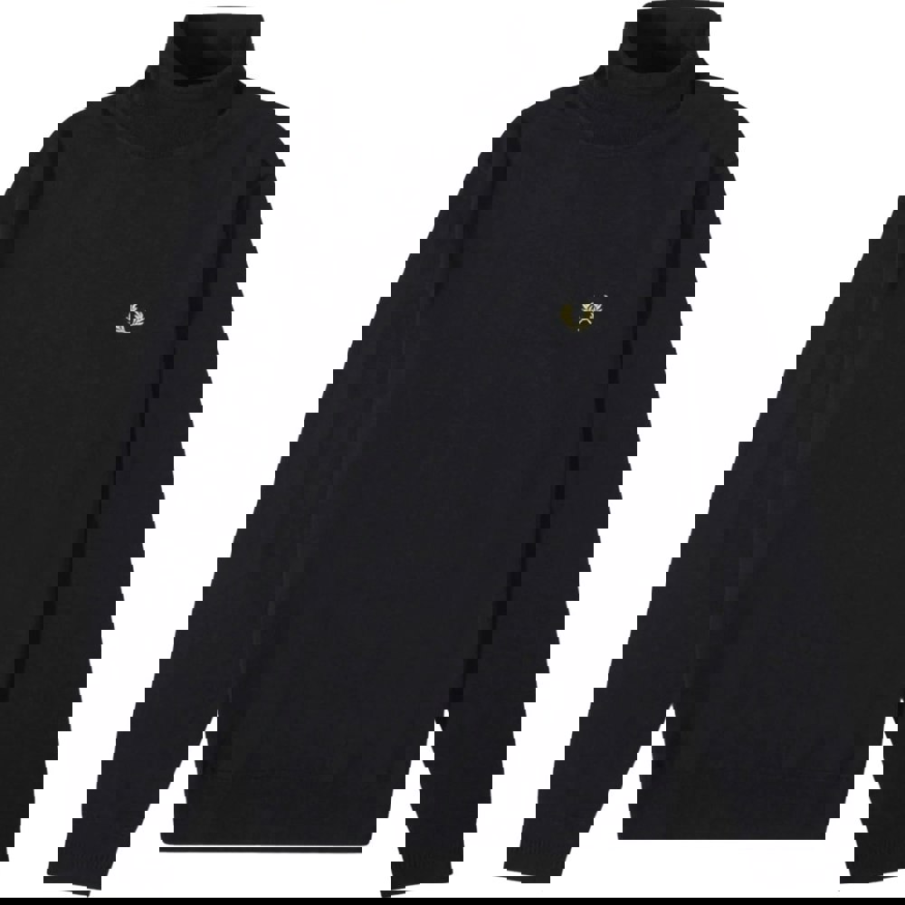 Fred Perry Black Roll Neck Jumper S