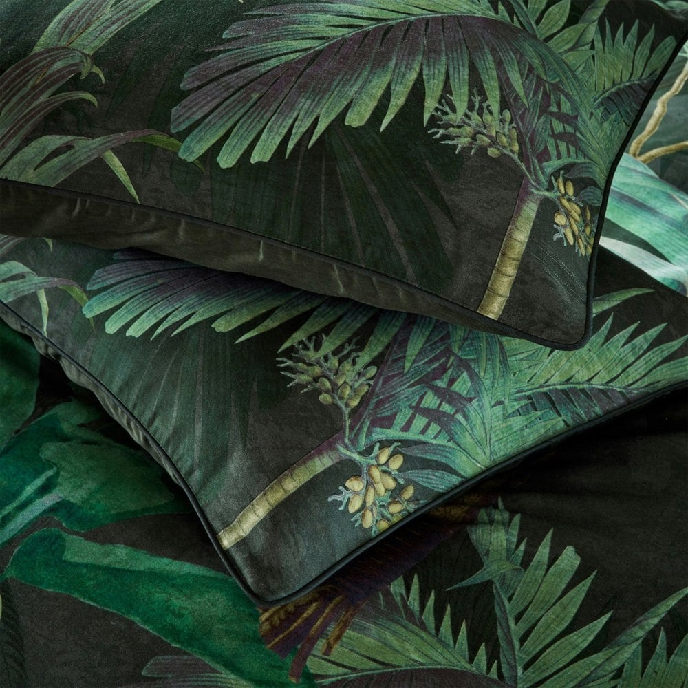 Paoletti Siona Tropical Housewife Pillowcase (Pack of 2) - Green