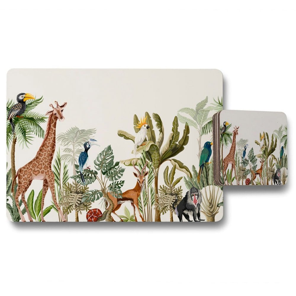 Benjamin Tate Design Tropical Animals (Placemat & Coaster Set)