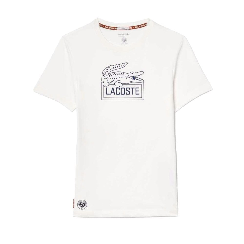 Lacoste Unisex Adult Roland Garros Edition Ultra Dry Tennis T-Shirt - White
