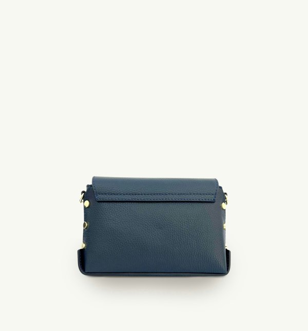 Apatchy London The Bloxsome Leather Crossbody Bag - Navy