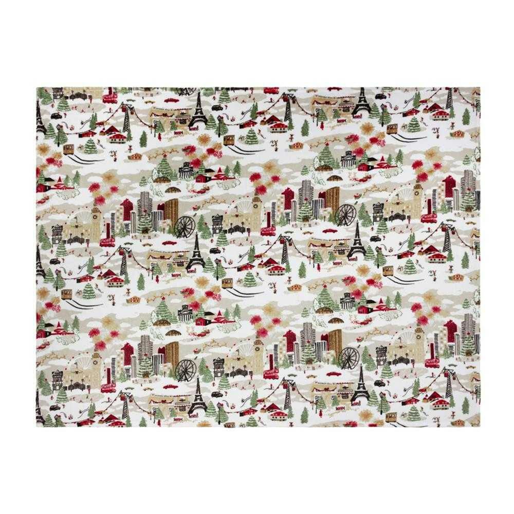 Furn Joy To All Fleece Christmas Throw - Cream