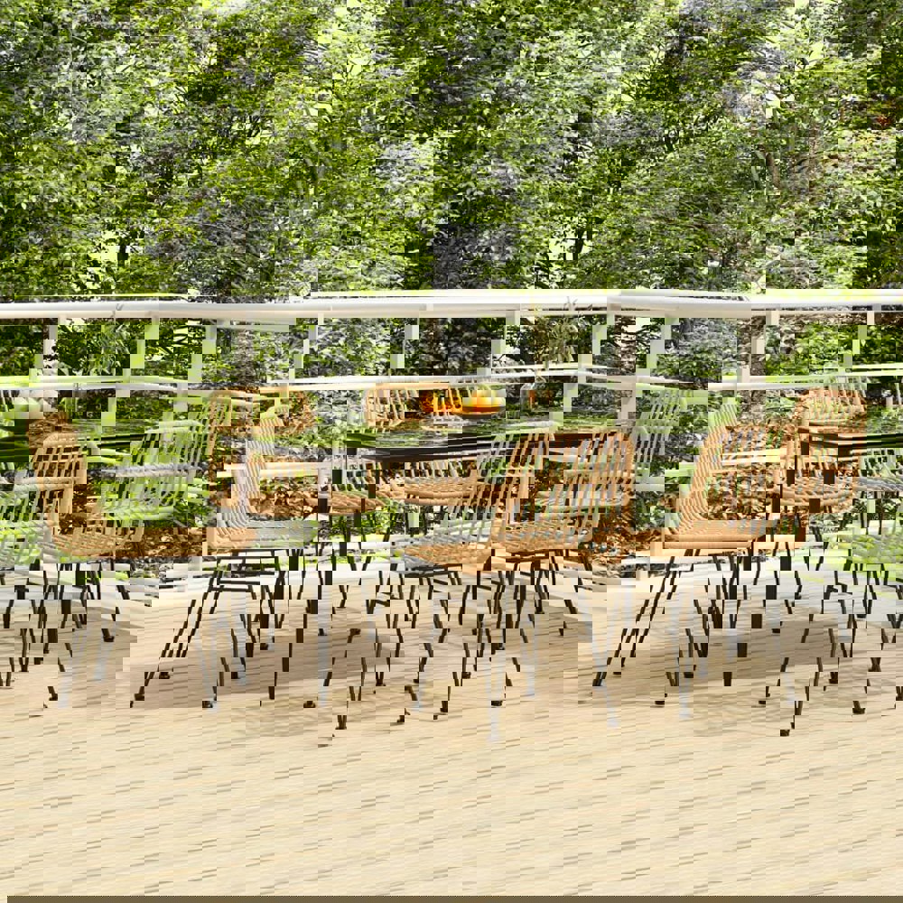 Berkfield 7 Piece Garden Dining Set Poly Rattan