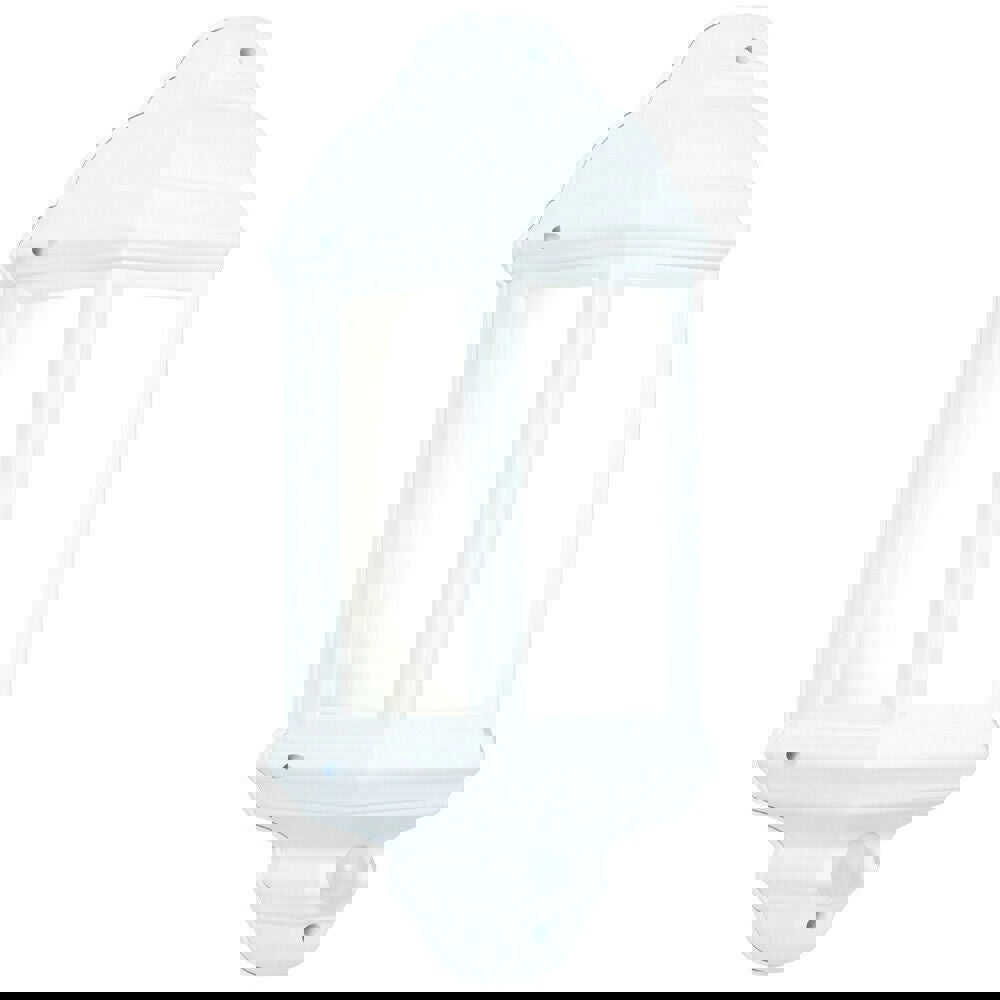 IP44 Outdoor Wall Light Matt White Frosted Traditional Lantern PIR Motion Lamp Loops