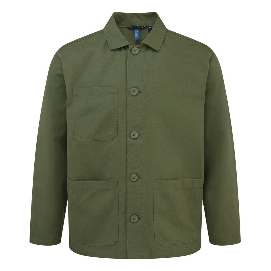 Premier Unisex Adult Utility 2.0 Jacket - Olive - Olive - 60% Cotton/40% Recycled Polyester