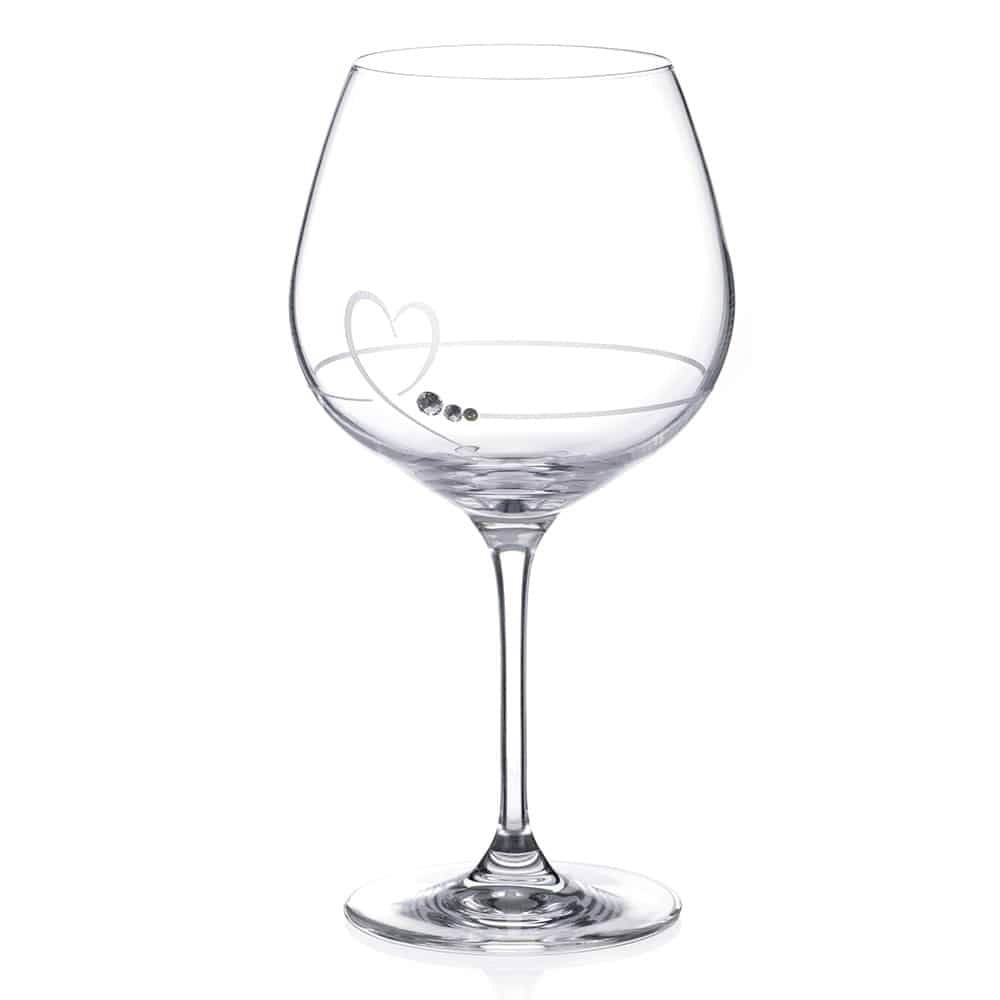 Diamante Petit Hearts Gin Glass Adorned with Crystals by Swarovski® - Single Glass