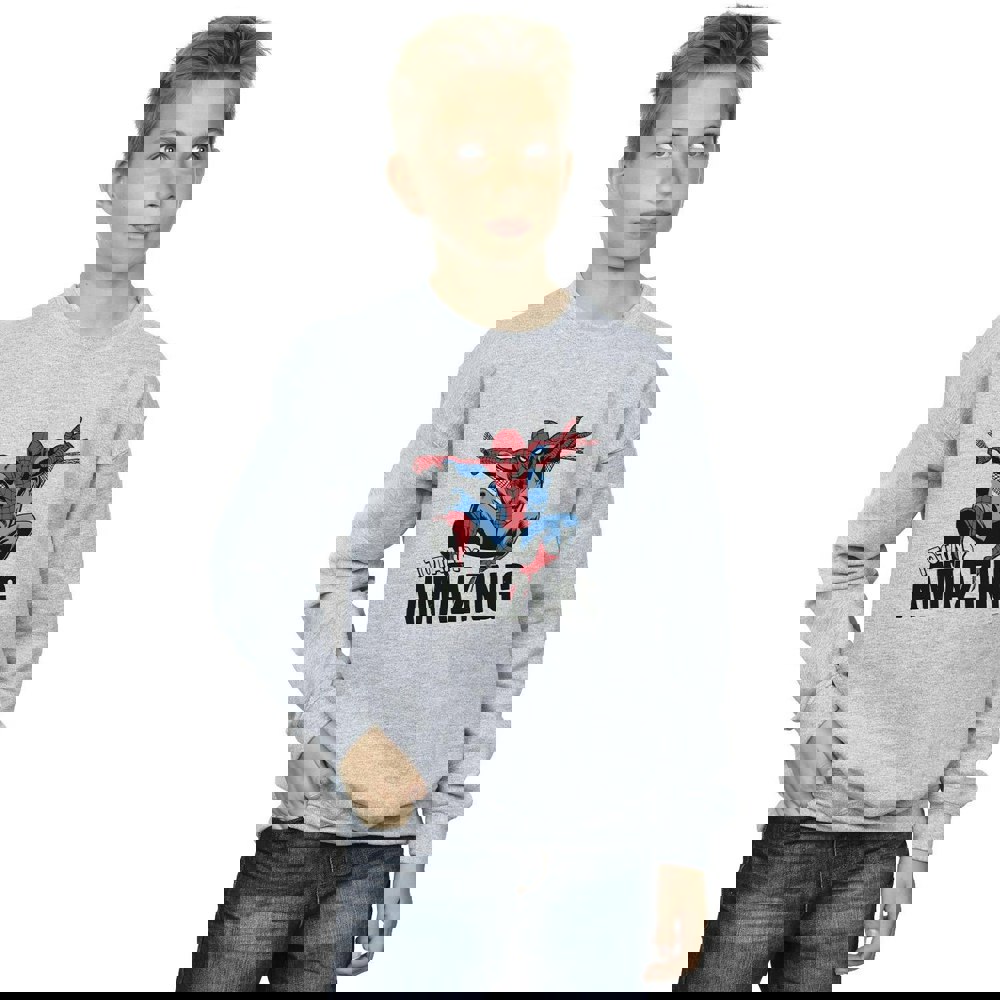 Marvel Boys Spider-Man Amazing Sweatshirt - Sports Grey