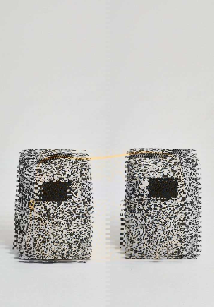 Maya Hidden Leopard Cosmetic Bag in Cream