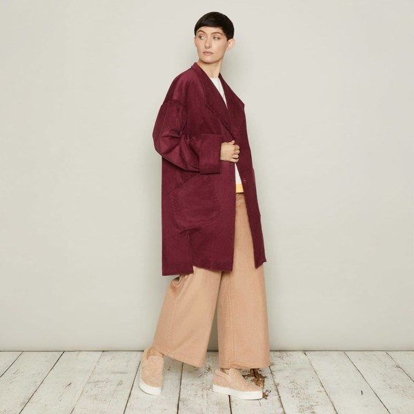 Bo Carter Hilmar Corduroy Oversized Jacket - Burgundy