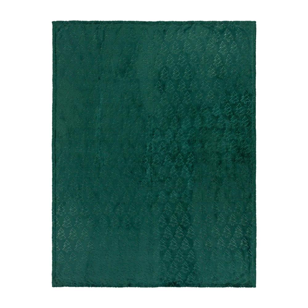 Furn Festive Fleece Trees Christmas Throw - Emerald