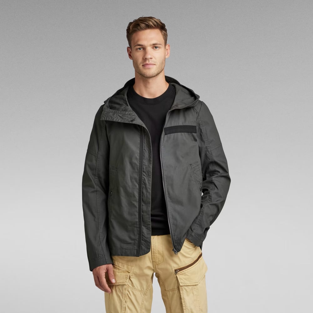 G Star Batt DC Hooded Overshirt Jacket Grey Rackhams