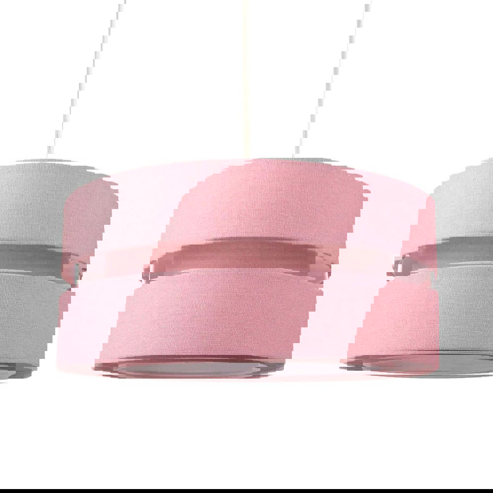 Contemporary Quality Pink Linen Fabric Triple Tier Ceiling Pendant Light Shade Image 1