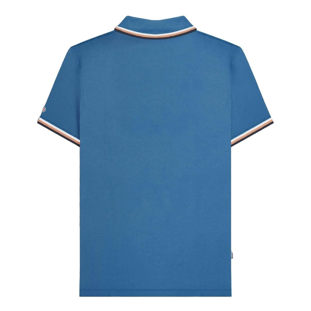 Lambretta Mens SS25 Triple Tipped Big & Tall Polo Shirt - Dark Blue/White/Cork/Navy