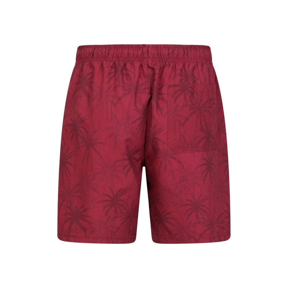 Mountain Warehouse Mens Palm Leaf Swim Shorts - Burgundy