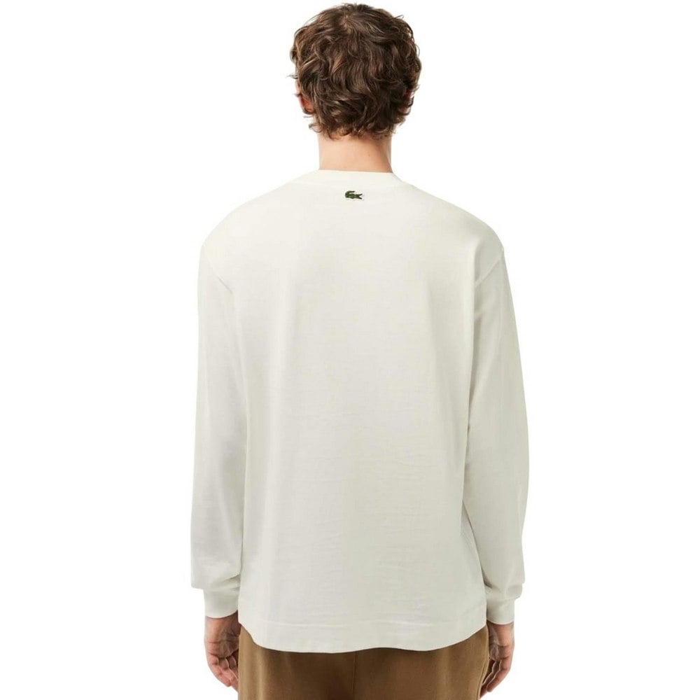 Lacoste Mens Cotton Loose Long-Sleeved T-Shirt - Cream
