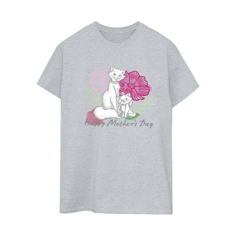 Disney Womens/Ladies The Aristocats Mother´s Day Cotton Boyfriend T-Shirt - Sports Grey