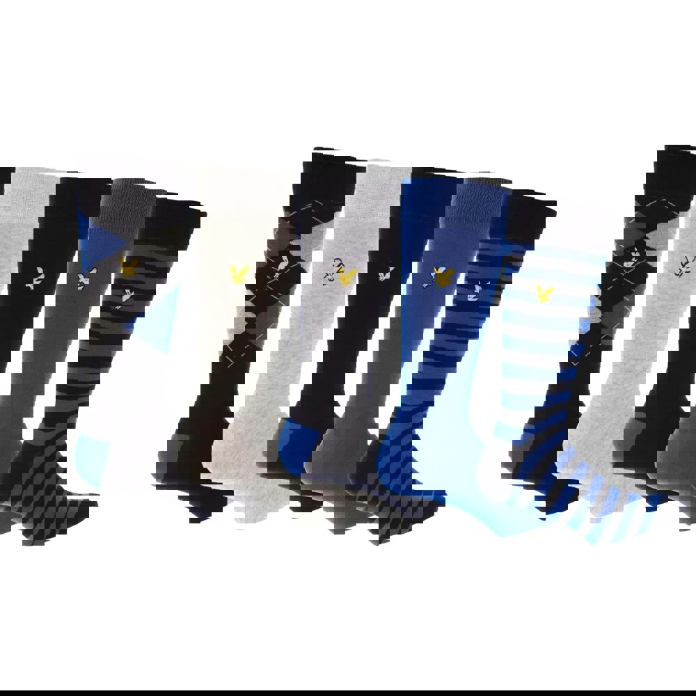 Lyle & Scott Mens Dress Socks (Pack of 5) - Blue