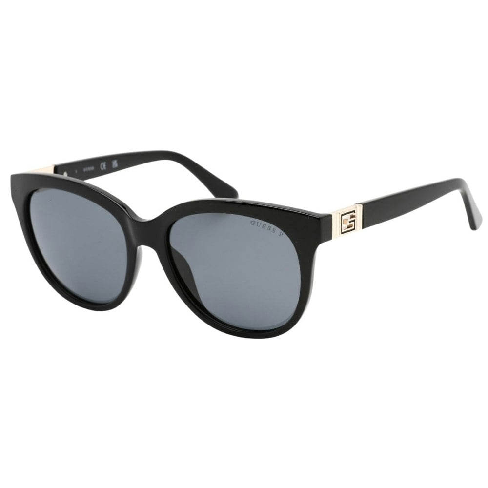 Guess Smoke Polarized Lens Shiny Black Sunglasses