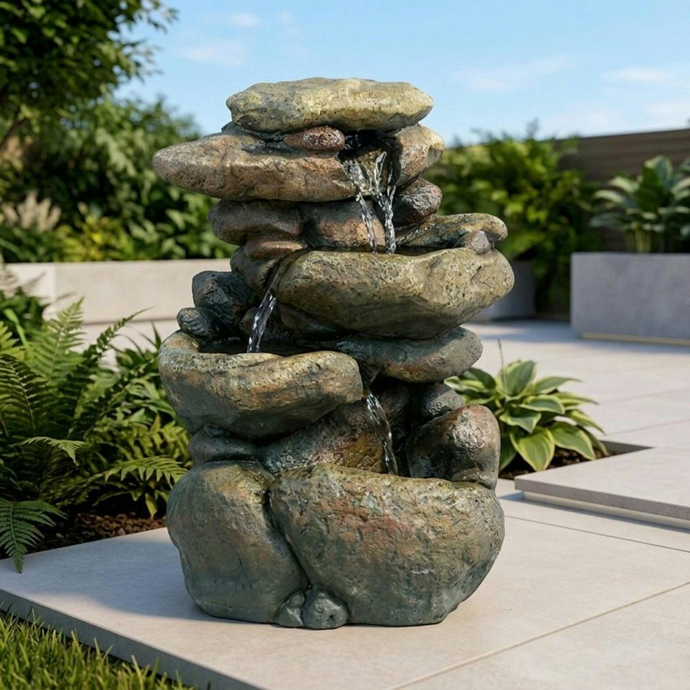 Garden Greatness Lunaria Cascading Stones Water Feature