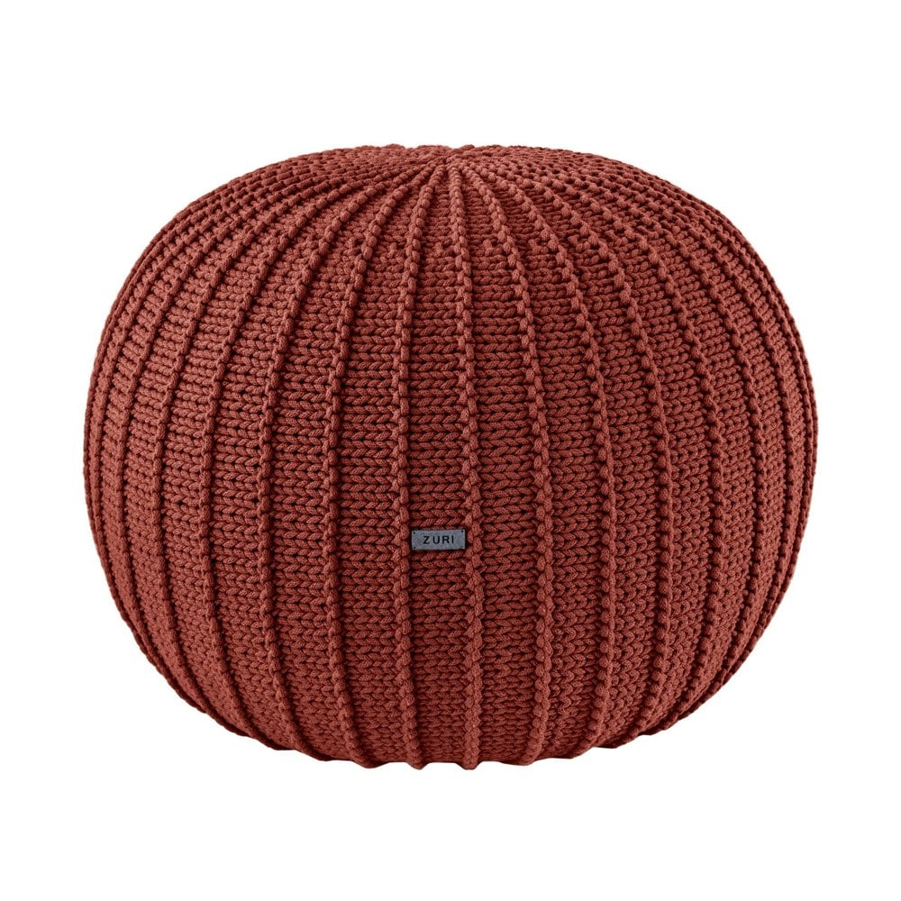 Knitted pouffe, Medium | TERRACOTTA - Zuri House