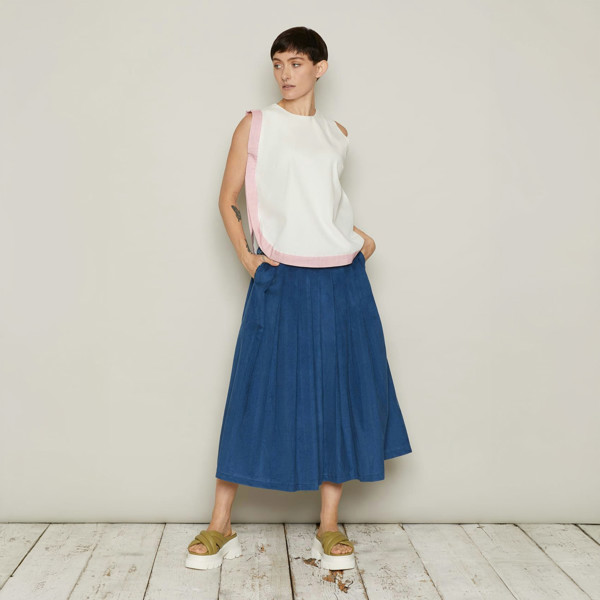 Bo Carter Dagfari Organic Corduroy Skirt - Blue