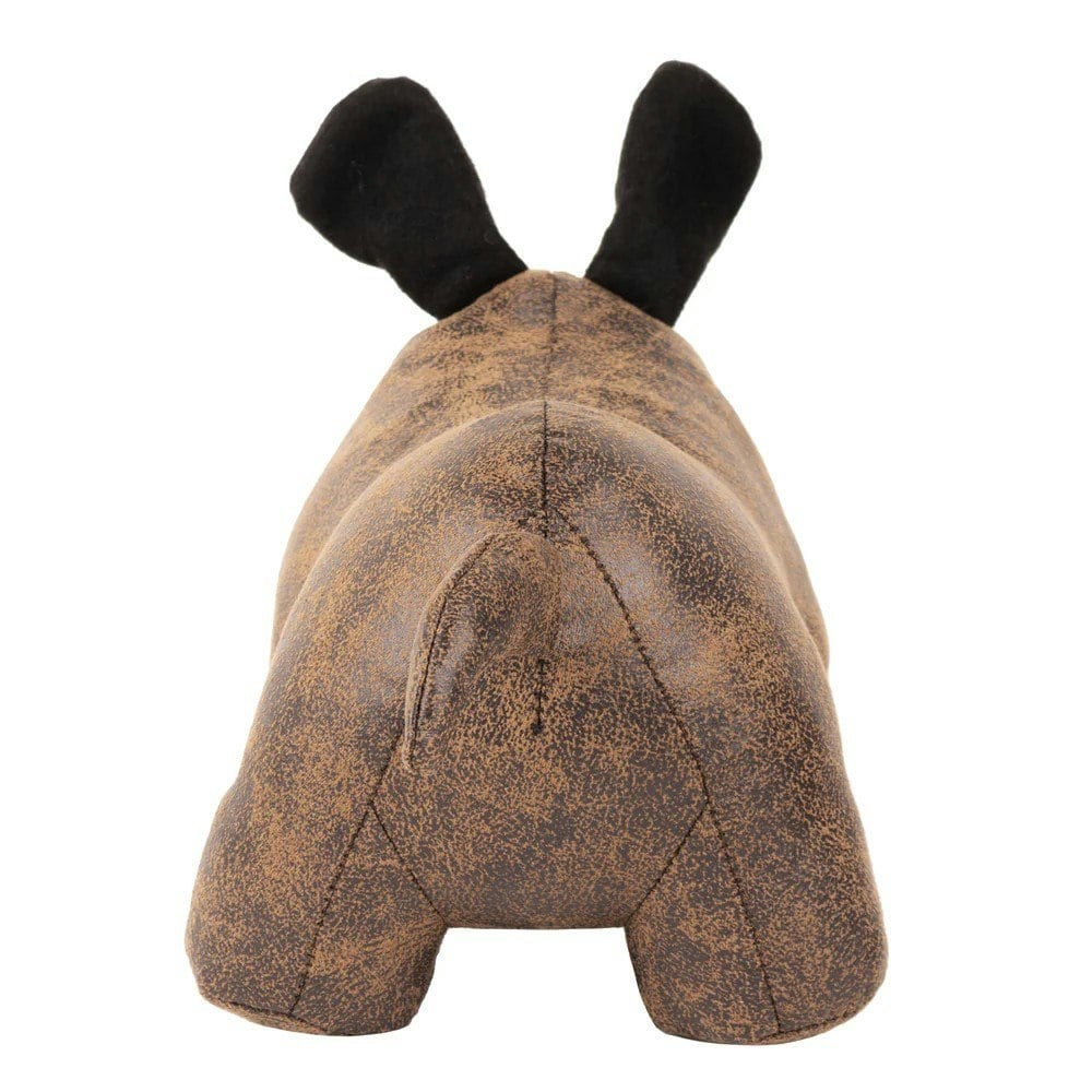 Paoletti Faux Leather Rhinoceros Doorstop - Brown
