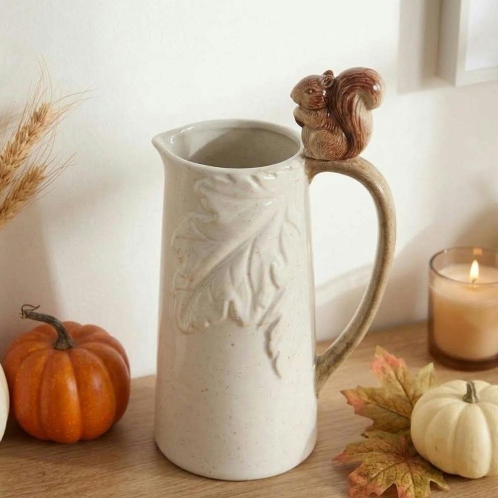 Garden Greatness Harvest Autumn Sculpted Squirrel Acorn Jug