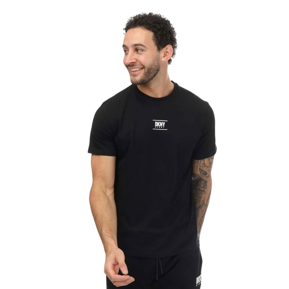 DKNY Mens Logo Polycotton T-Shirt - Black
